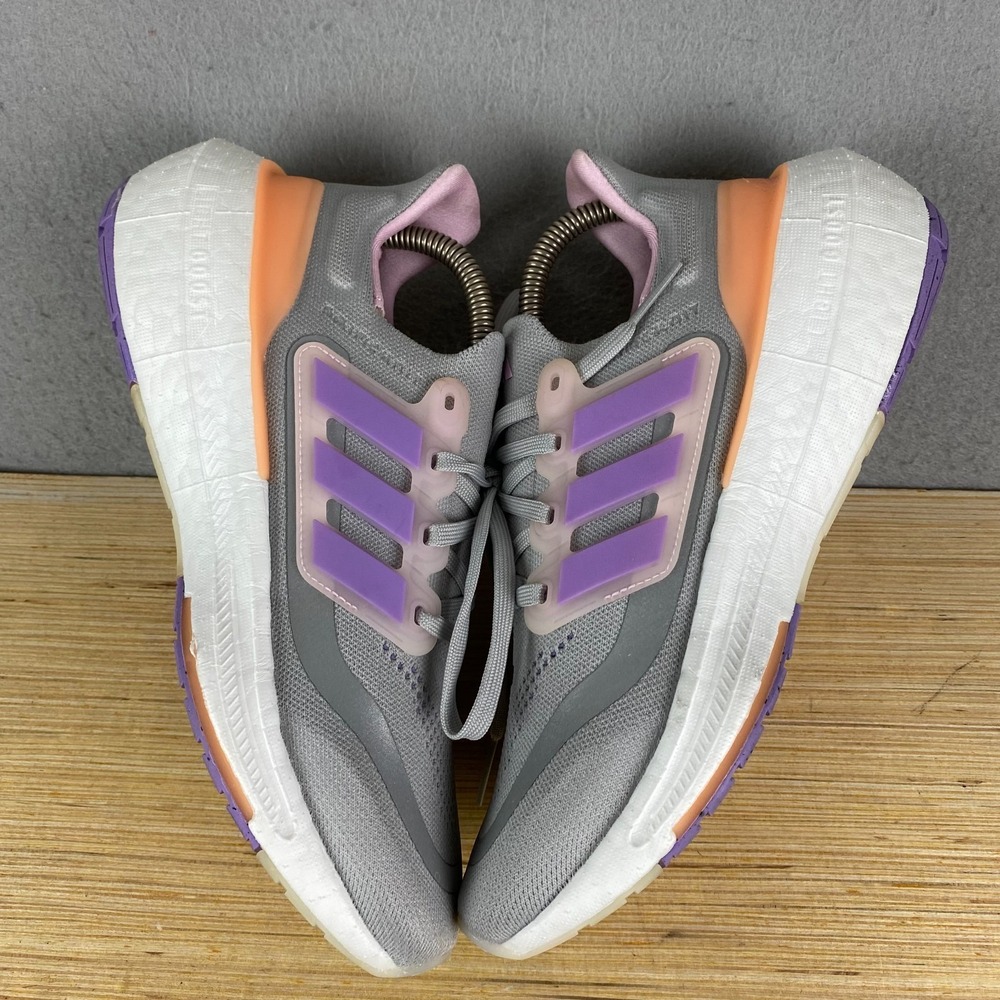 Adidas UltraBoost Light Grey Violet Fusion Womens 8 Running Training Shoes - Picture 6 of 10